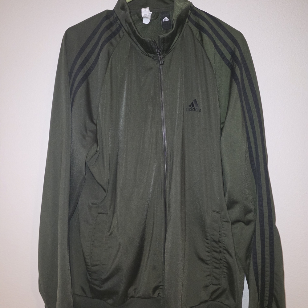 Adidas Men's Olive Green Track Jacket